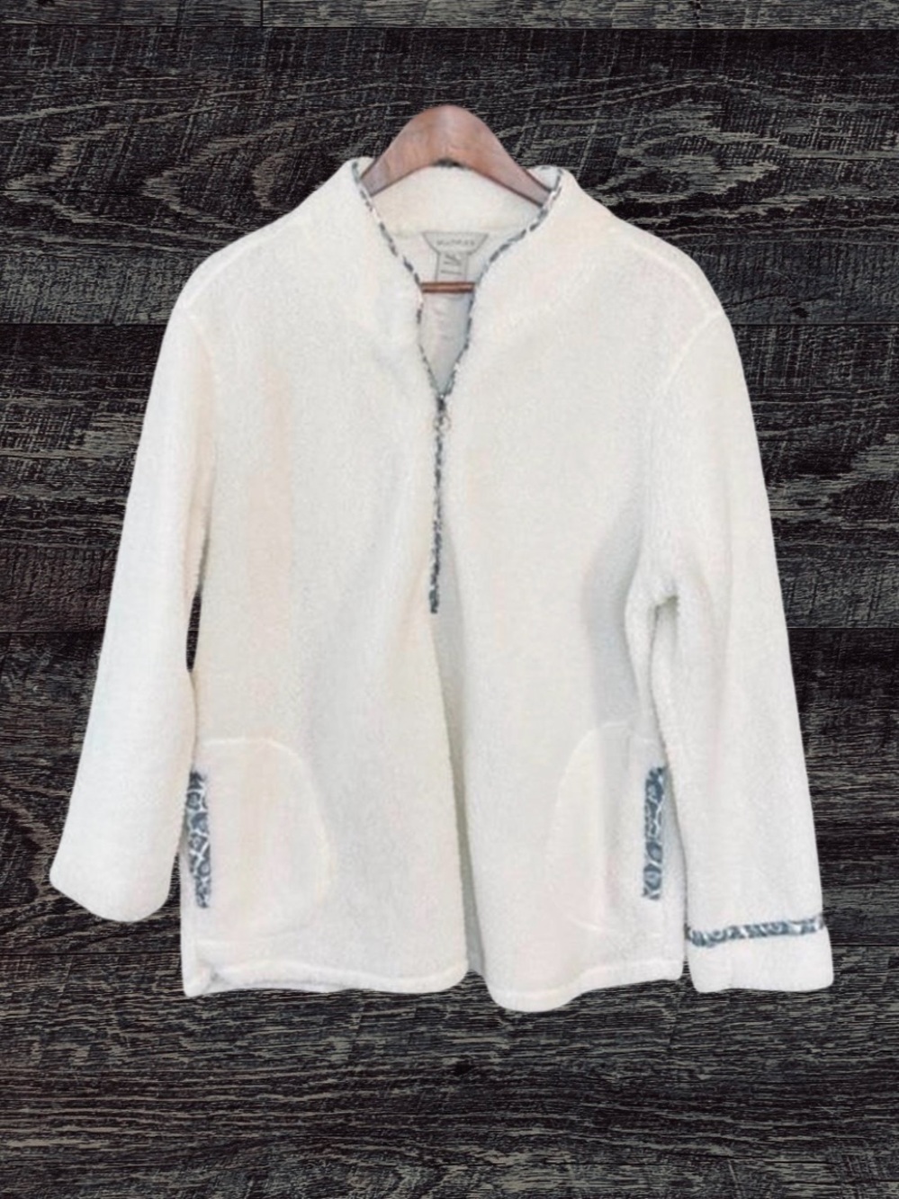 Multiples White and Gray Textured Jacket